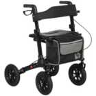 HOMCOM Rollator Walker with Padded Seat, Backrest, All-terrain Wheels