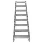 Adjustable 8 Section Galvanised Staircase - 600Mm Wide