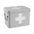 Vintage Metal First Aid Box - 23Cm - Grey