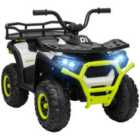 AIYAPLAY 12V Kids Quad Bike w/ 4 Suspension Wheels, for 3-5 Years - Green