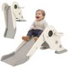 Aiyaplay 3 In1 Kids Slide With Basketball Hoop, Climber, Cream White