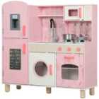 Aiyaplay Play Kitchen Kids Kitchen Set With Lights And Sounds - Pink