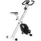 Sportnow Folding Exercise Bike With Heart-rate Sensor For Home Use, Black/White