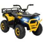 AIYAPLAY 12V Kids Quad Bike w/ 4 Suspension Wheels, for 3-5 Years - Yellow