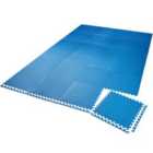 Tectake Gym Mats - Interlocking Set Of 24 Blue