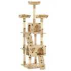 vidaXL Cat Tree with Sisal Scratching Posts 170 cm Paw Prints Beige