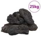 vidaXL Volcanic Rocks 25 kg Black 10-30 cm