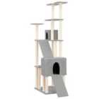 vidaXL Cat Tree with Sisal Scratching Posts Light Grey 190 cm