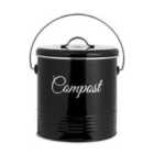 Innoteck Essentials 3L Compost Bucket With Charcoal Filters And Lid - Black