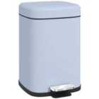 Homcom 12L Kitchen Pedal Bin, Metal Rubbish Bin With Soft-close Lid, Light Blue