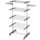 Homcom 4-tier Large Clothes Airer Stainless Steel Clothes Drying Rack Grey