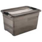 Keeeper Storage Box 52 Litre With Lid And Sliding Closing Mechanism - Transparent Crystal Grey