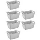 Keeeper Set Of 6 Lifestyle Storage Box 6L Textured Surface - Nordic Grey
