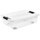 Keeeper Crystalbox 28 Litre With Caster Wheels And Lid - Transparent
