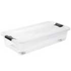 Keeeper Crystal Box 33 Litre With Lid And Caster Wheels - Transparent