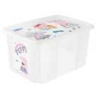 Keeeper Peppa Pig Turn Around Stackable Box With Lid 45 Litre Natural Transparent