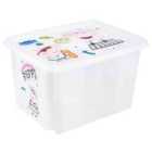 Keeeper Peppa Pig Turn Around Stackable Box With Lid 30 Litre Natural Transparent