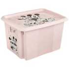 Keeeper Minnie Mouse Turn Around Stackable Box With Lid 30 Litre Nordic Pink