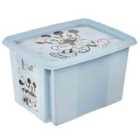 Keeeper Mickey Mouse Turn Around Stackable Box With Lid 30 Litre Cloudy Blue
