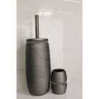 Pzazz Silver Diamante Toilet Brush & Sink Tumbler Bathroom Accessory Set