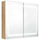 Vidaxl LED Bathroom Mirror Cabinet Oak 80X12X68 Cm