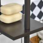 HOMCOM Tall Bathroom Storage Cabinet w/ Shelf and Drawers, Brown