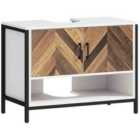 Homcom Bathroom Under Sink Cabinet For Basin With Or Without Pedestal Cream