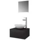 Vidaxl Four Piece Bathroom Furniture Set With Basin With Tap Black