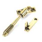 From The Anvil Aged Brass Night-vent Locking Reeded Fastener