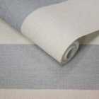 Grandeco Boutique Pure & Protect Stratus Stripe Linen Textured Antibacterial Wallpaper, Light Blue