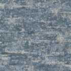 Grandeco Drew Textured Blown Mica Vinyl Wallpaper, Blue