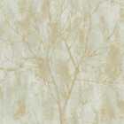 Grandeco Venetian Tree Textured Distressed Concrete Stone Wallpaper, Green