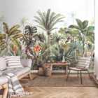 Grandeco Hayley Jungle Palm Trees 7 Lane Textured Mural, 2.8 X 3.71M, Green