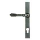 From The Anvil Pewter Reeded Slimline Lever Espag. Lock Set