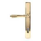 From The Anvil Polished Brass Reeded Slimline Lever Espag. Lock Set
