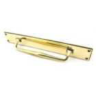 From The Anvil Aged Brass 425Mm Art Deco Pull Handle On Backplate