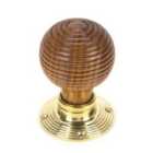 From The Anvil Rosewood & Polished Brass Beehive Mortice/Rim Knob Set