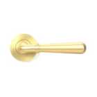 From The Anvil Satin Brass Newbury Lever On Rose Set (plain)