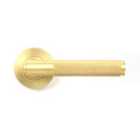 From The Anvil Satin Brass Brompton Lever On Rose Set (plain)