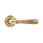 From The Anvil Aged Brass Hammered Newbury Lever On Rose Set (art Deco)