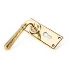 From The Anvil Aged Brass Hammered Newbury Lever Euro Lock Set