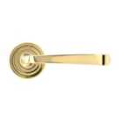 From The Anvil Aged Brass Avon Round Lever On Rose Set (art Deco)