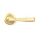 From The Anvil Satin Brass Newbury Lever On Rose Set (art Deco)