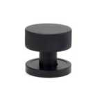 From The Anvil Matt Black Brompton Mortice/Rim Knob Set (plain)