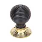 From The Anvil Ebony & Aged Brass Beehive Mortice/Rim Knob Set
