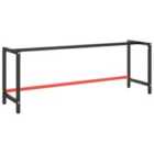 Vidaxl Work Bench Frame Matte Black And Matte Red 220X57X79 Cm Metal