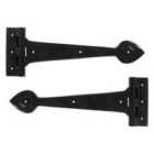 From The Anvil Black Textured 12" Cast T Hinge (pair)