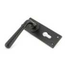 From The Anvil Aged Bronze Hammered Newbury Lever Euro Lock Set