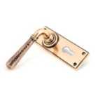 From The Anvil Polished Bronze Hammered Newbury Lever Euro Lock Set