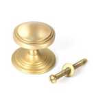 From The Anvil Satin Brass Art Deco Centre Door Knob